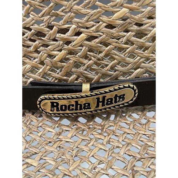 Vintage Rocha Hat Medium 21.5” Circumference Cowboy Woven Stiff Straw EUC! - Picture 10 of 14